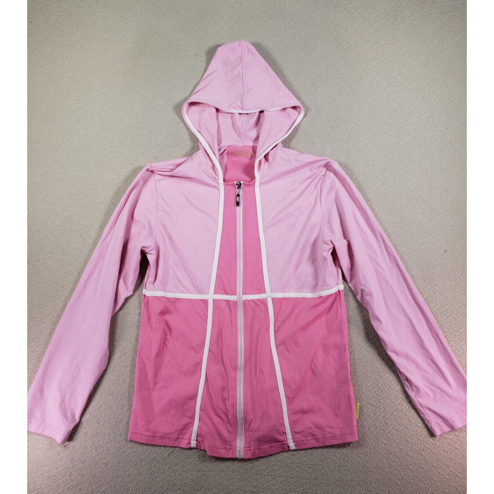 Pure Lime Jacket Womens Medium Pink Stretch Hooded Long Sleeve Full Zip Outdoor